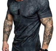 Ericdress Round Neck Casual Color Block Mens T-shirt