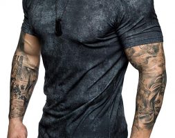 Ericdress Round Neck Casual Color Block Mens T-shirt