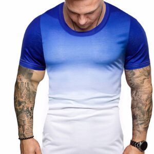 Ericdress Round Neck Casual Gradient Slim Mens T-shirt