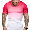 Ericdress Round Neck Casual Gradient Slim Mens T-shirt