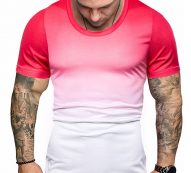 Ericdress Round Neck Casual Gradient Slim Mens T-shirt