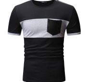 Ericdress Round Neck Color Block Pocket Loose Mens T-shirt