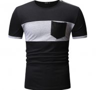 Ericdress Round Neck Color Block Pocket Loose Mens T-shirt
