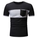 Ericdress Round Neck Color Block Pocket Loose Mens T-shirt