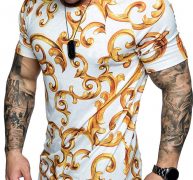 Ericdress Round Neck Color Block Print Mens T-shirt