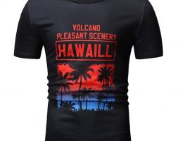 Ericdress Round Neck Letter Print Loose Mens T-shirt