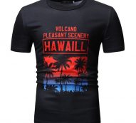 Ericdress Round Neck Letter Print Loose Mens T-shirt