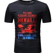 Ericdress Round Neck Letter Print Loose Mens T-shirt