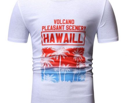 Ericdress Round Neck Letter Print Loose Mens T-shirt