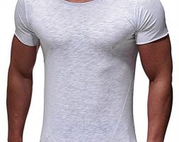 Ericdress Round Neck Plain Casual Slim Mens T-shirt