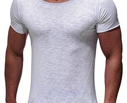 Ericdress Round Neck Plain Casual Slim Mens T-shirt