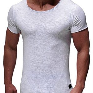 Ericdress Round Neck Plain Casual Slim Mens T-shirt