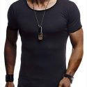 Ericdress Round Neck Plain Casual Slim Mens T-shirt