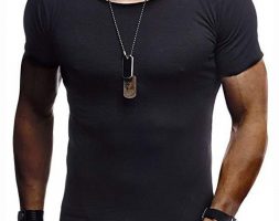 Ericdress Round Neck Plain Casual Slim Mens T-shirt