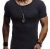 Ericdress Round Neck Plain Casual Slim Mens T-shirt