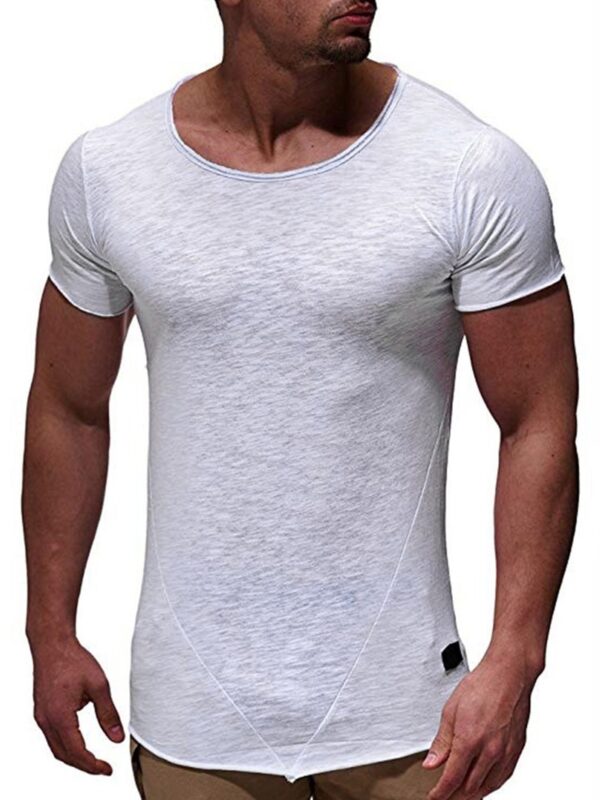 Ericdress Round Neck Plain Casual Slim Mens T-shirt