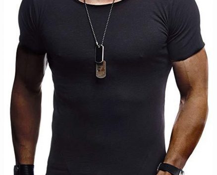 Ericdress Round Neck Plain Casual Slim Mens T-shirt