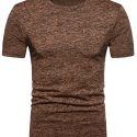 Ericdress Round Neck Plain Slim Mens T-shirt