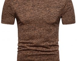Ericdress Round Neck Plain Slim Mens T-shirt