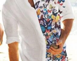 Ericdress Round Neck Print Casual Fall Loose Men’s Shirt