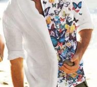 Ericdress Round Neck Print Casual Fall Loose Men’s Shirt