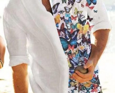 Ericdress Round Neck Print Casual Fall Loose Men’s Shirt