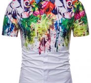 Ericdress Short Sleeve Color Block Slim Fit Men’s Shirt