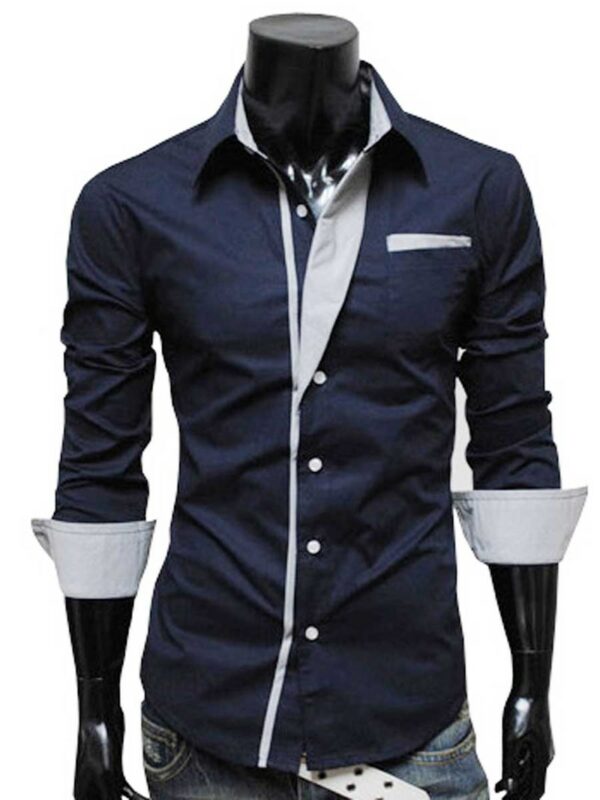 Ericdress Simple Lapel Single-Breasted Men's Shirt