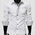 Ericdress Simple Lapel Single-Breasted Men’s Shirt