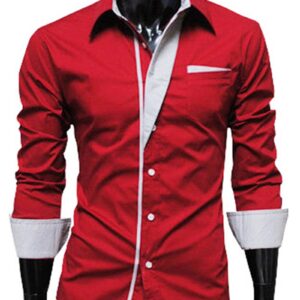 Ericdress Simple Lapel Single-Breasted Men's Shirt