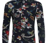 Ericdress Slim Color Block Men’s Shirt