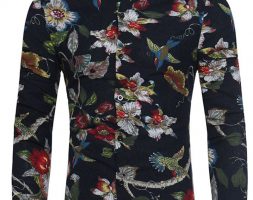 Ericdress Slim Color Block Men’s Shirt