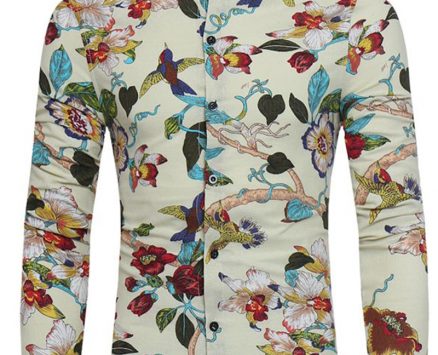 Ericdress Slim Color Block Men’s Shirt