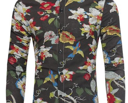 Ericdress Slim Color Block Men’s Shirt