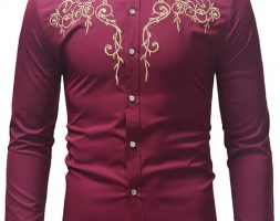 Ericdress Stand Collar Color Block Casual Slim Single-Breasted Men’s Shirt