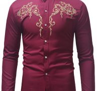 Ericdress Stand Collar Color Block Casual Slim Single-Breasted Men’s Shirt