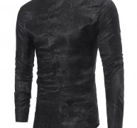 Ericdress Stand Collar Irregular Print Slim Men’s Shirt