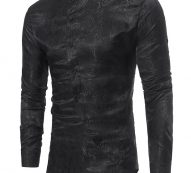Ericdress Stand Collar Irregular Print Slim Men’s Shirt