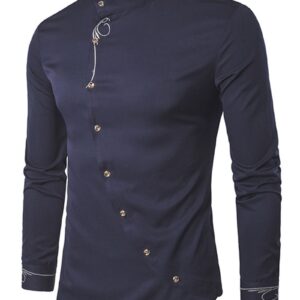 Ericdress Stand Collar Irregular Quality Men's Shirt