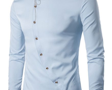 Ericdress Stand Collar Irregular Quality Men’s Shirt