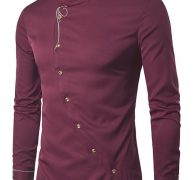 Ericdress Stand Collar Irregular Quality Men’s Shirt