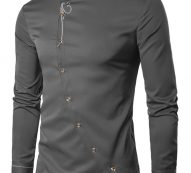 Ericdress Stand Collar Irregular Quality Men’s Shirt