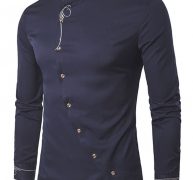 Ericdress Stand Collar Irregular Quality Men’s Shirt