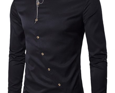 Ericdress Stand Collar Irregular Quality Men’s Shirt