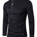 Ericdress Stand Collar Irregular Quality Men’s Shirt