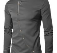 Ericdress Stand Collar Irregular Quality Men’s Shirt