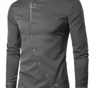 Ericdress Stand Collar Irregular Quality Men’s Shirt