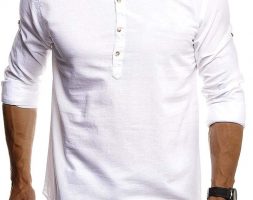 Ericdress Stand Collar Plain Casual Slim Men’s Shirt