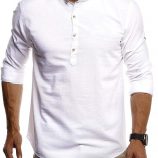 Ericdress Stand Collar Plain Casual Slim Men’s Shirt
