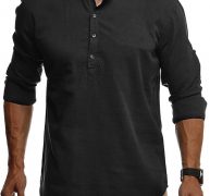 Ericdress Stand Collar Plain Casual Slim Men’s Shirt